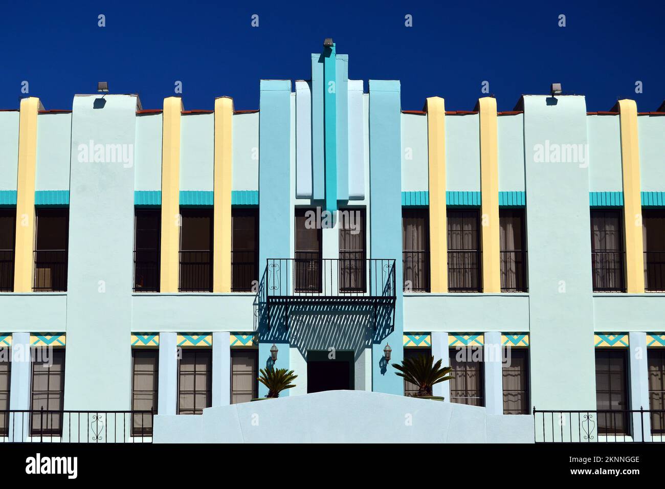 Diseños Art Deco en un edificio en Los Angeles Foto de stock