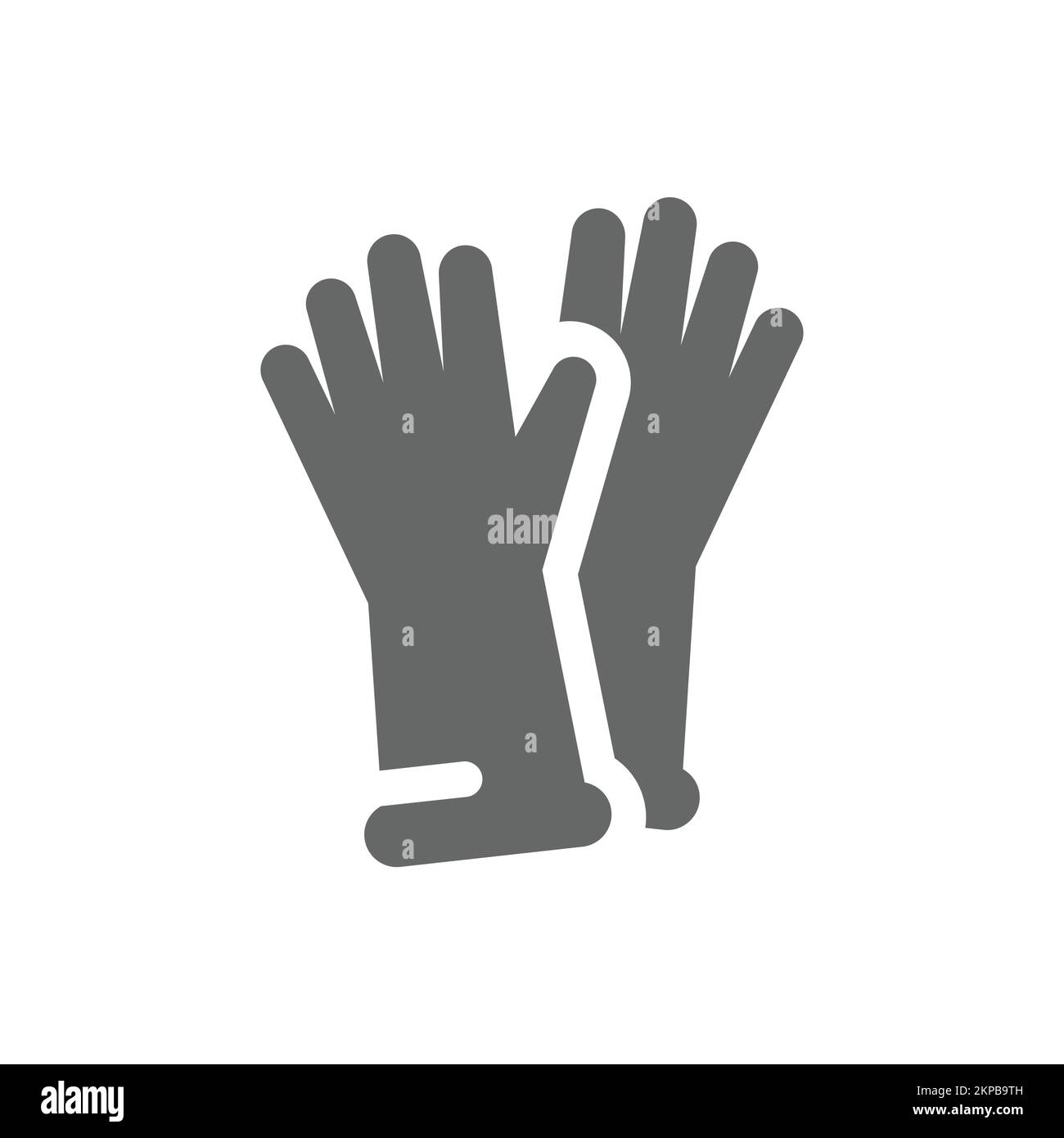 Utilice guantes protectores icono de vector. Símbolo de guantes de limpieza de goma rellenos. Ilustración del Vector