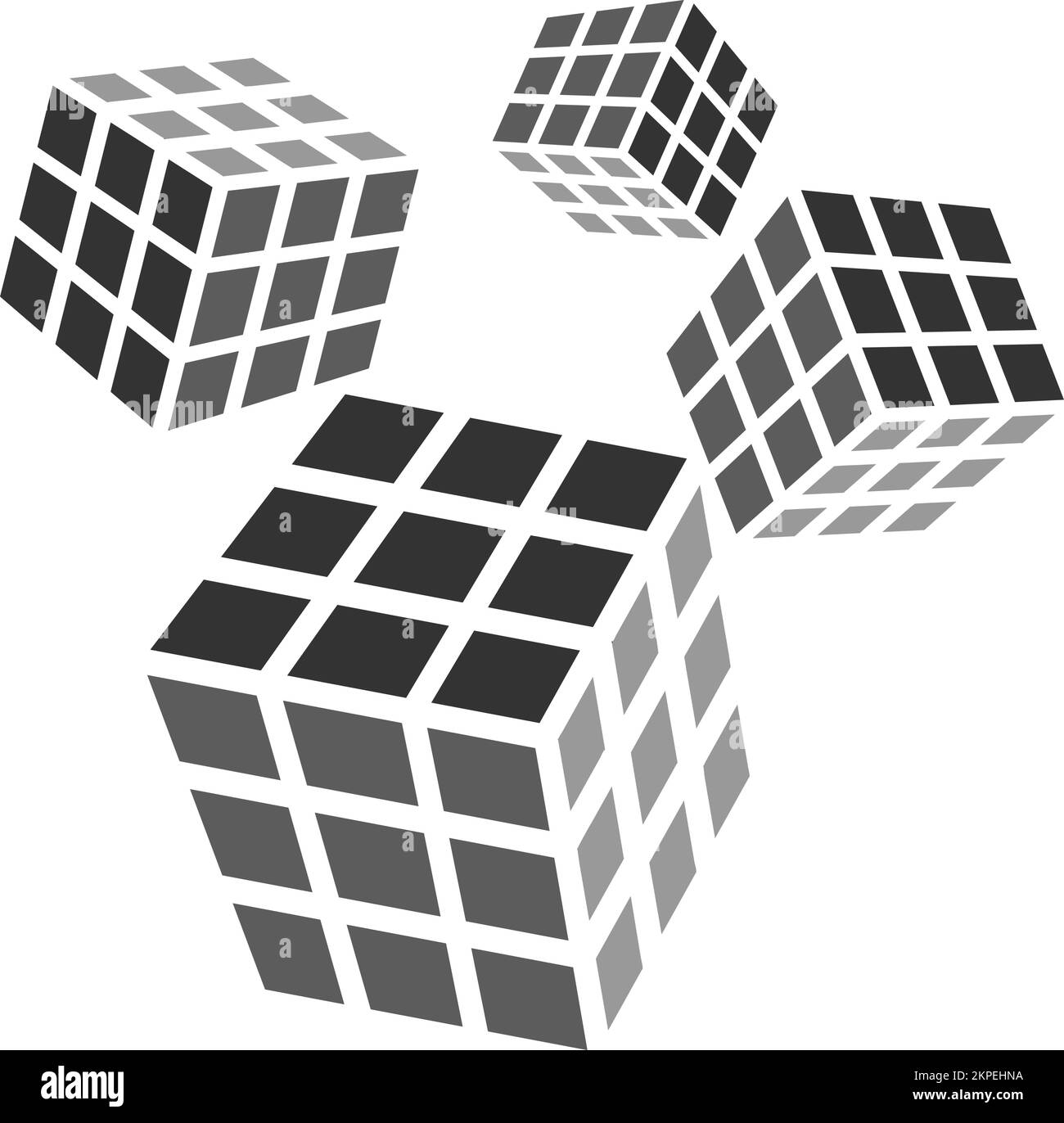 Rubik vector Imágenes de stock en blanco y negro - Alamy