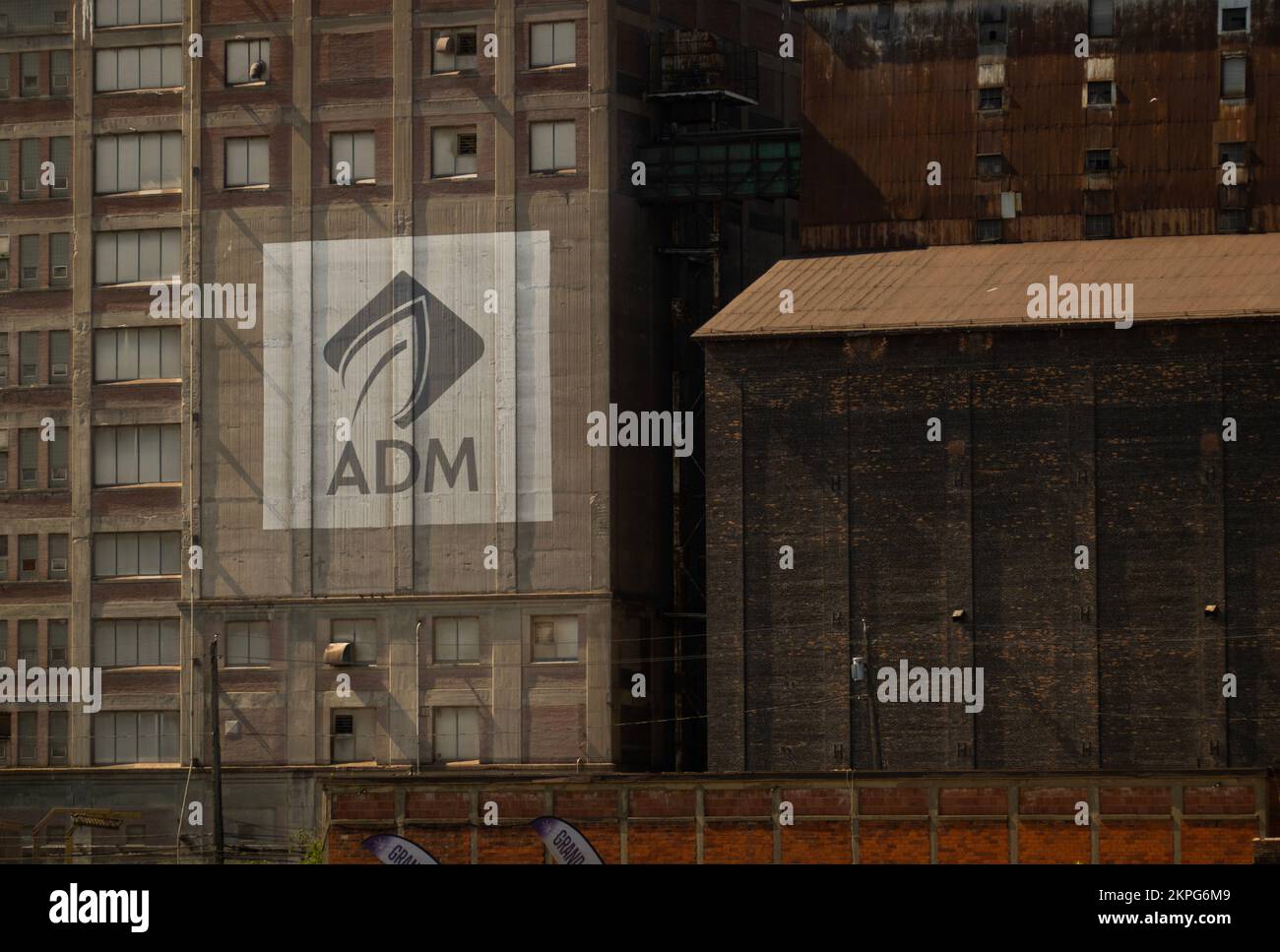 Archer Daniels Midland signo de grano mundial en la costa de Buffalo en Nueva York Fotografía de