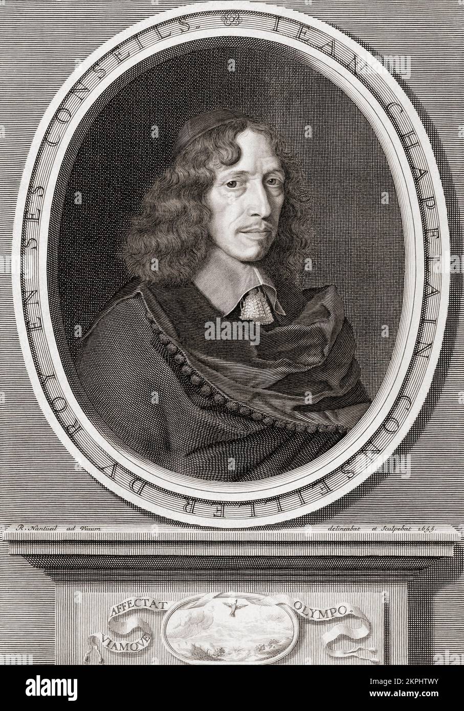 Jean Chapelain, 1595 – 1674. Crítico y poeta francés. Después de una impresión de Robert Nanteuil. Foto de stock