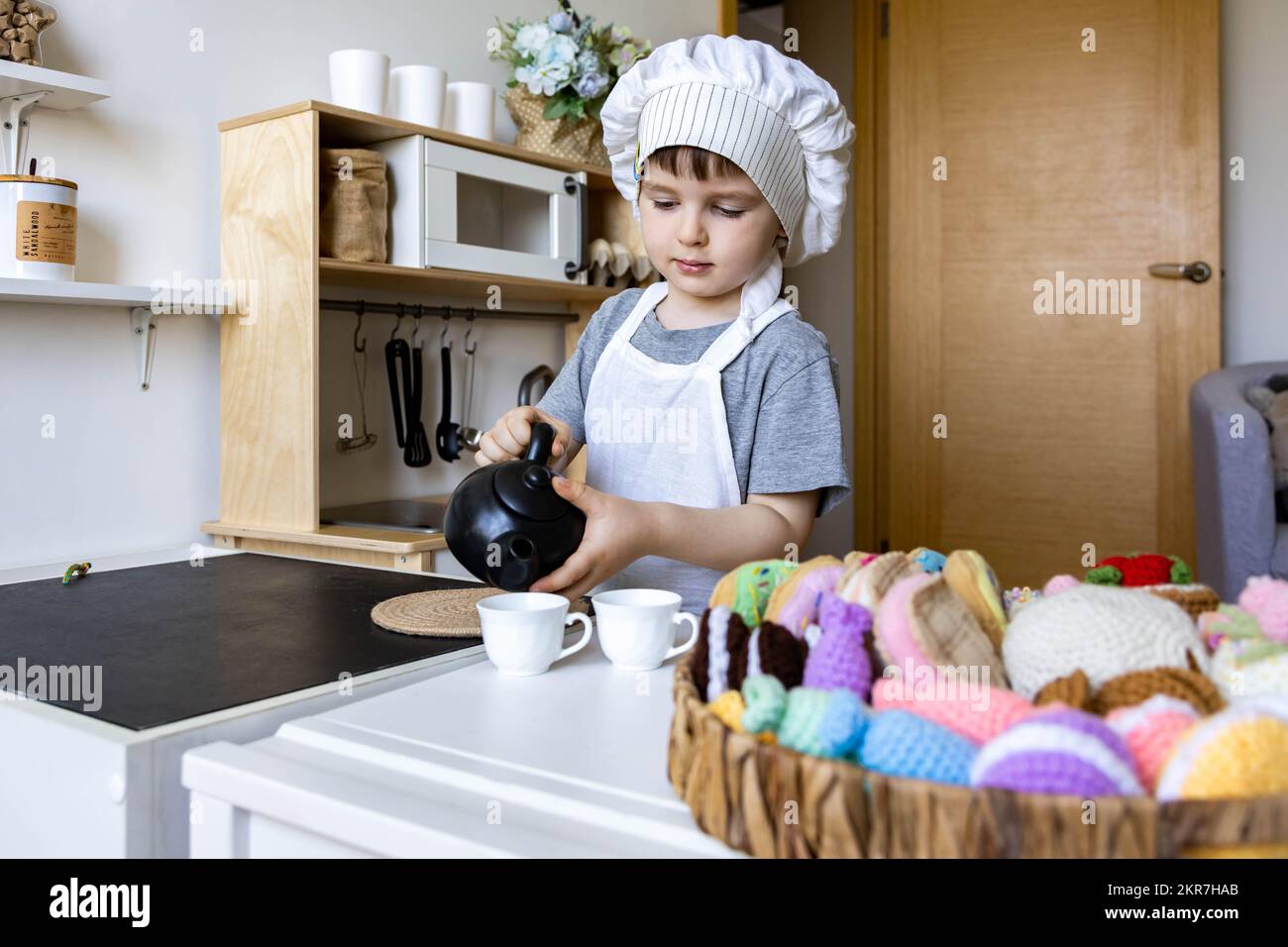 Delantal y gorro de chef para niñas y niños - Jugar i Jugar