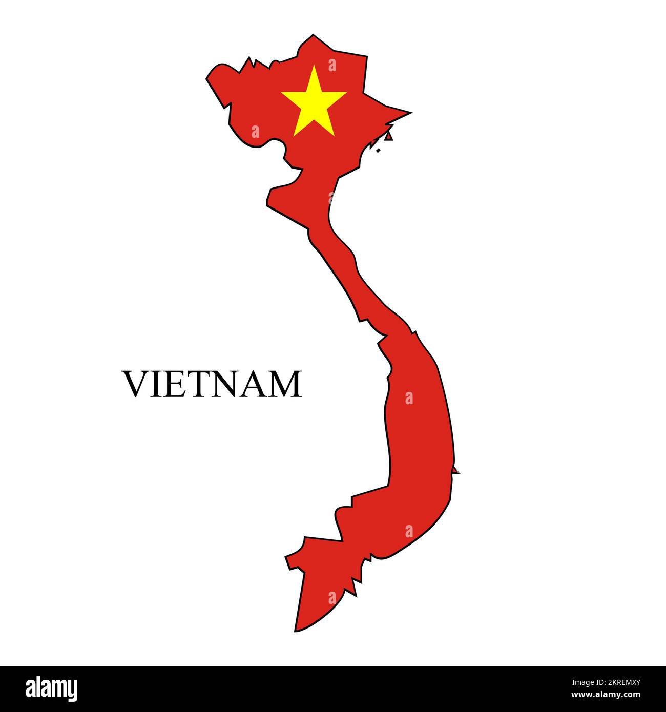 Ilustración vectorial del mapa de Vietnam. Economía global. País famoso