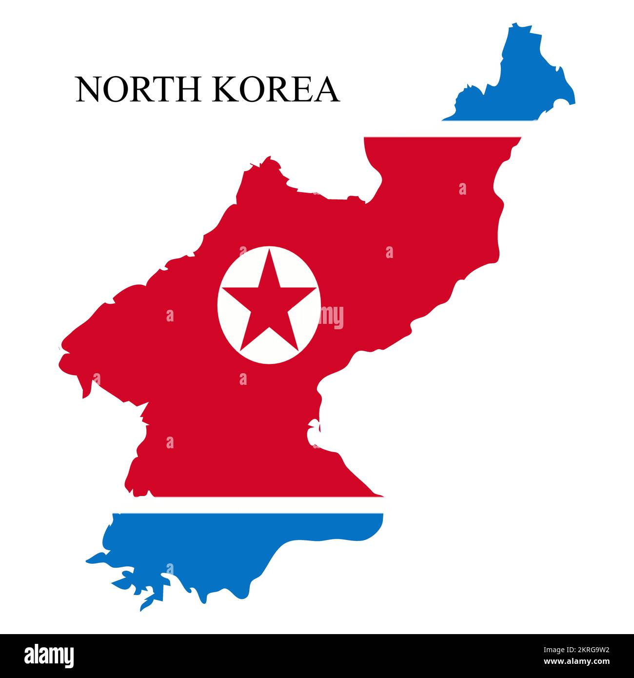 Ilustración vectorial del mapa de Corea del Norte. Economía global. País famoso. Asia Oriental Ilustración del Vector