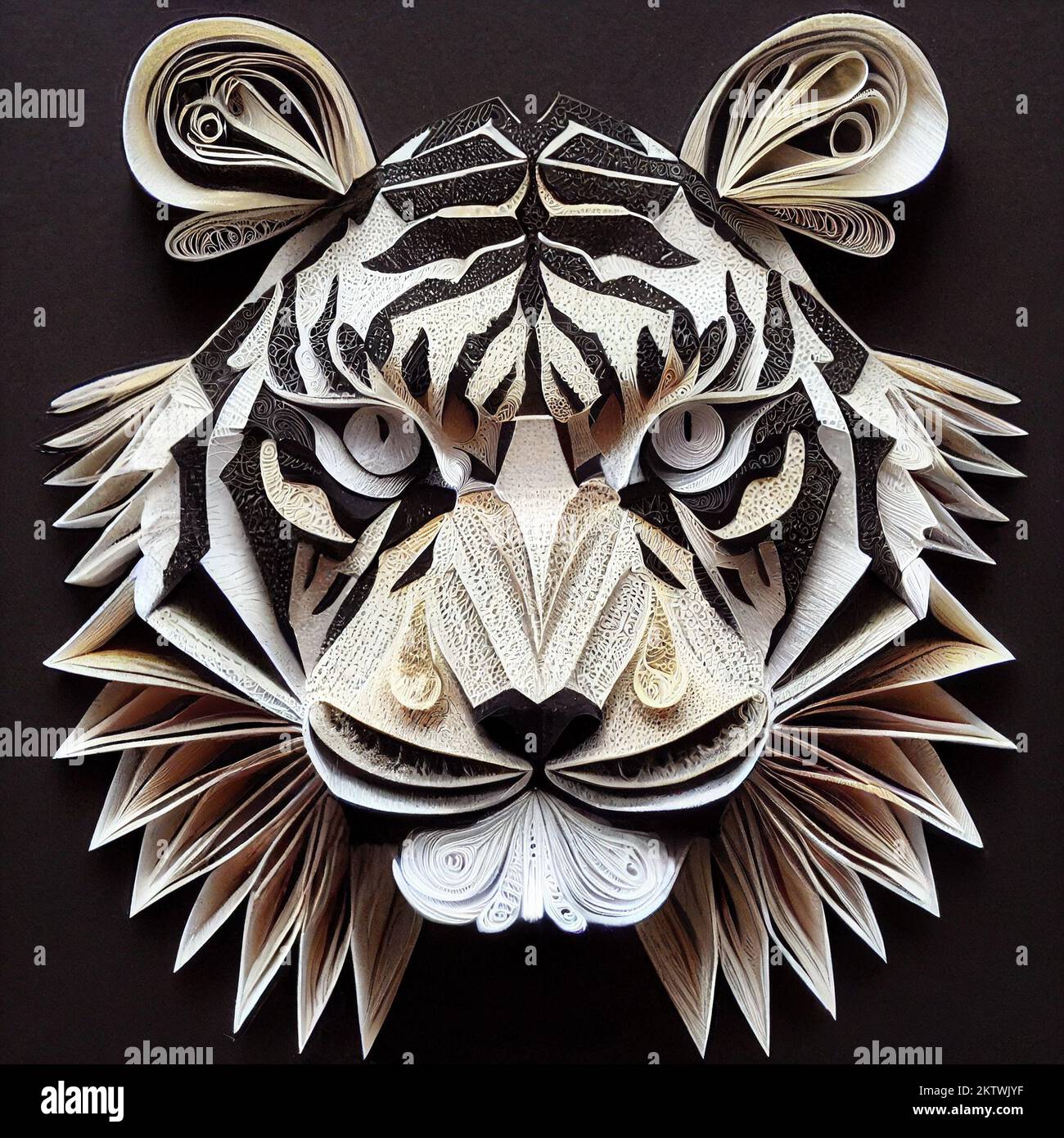 Espléndido tigre relleno de papel en arte digital ilustración 3D. Realista  abstracto papel artesanal en forma geométrica de la cabeza de tigre de  bengala asia para Fotografía de stock - Alamy