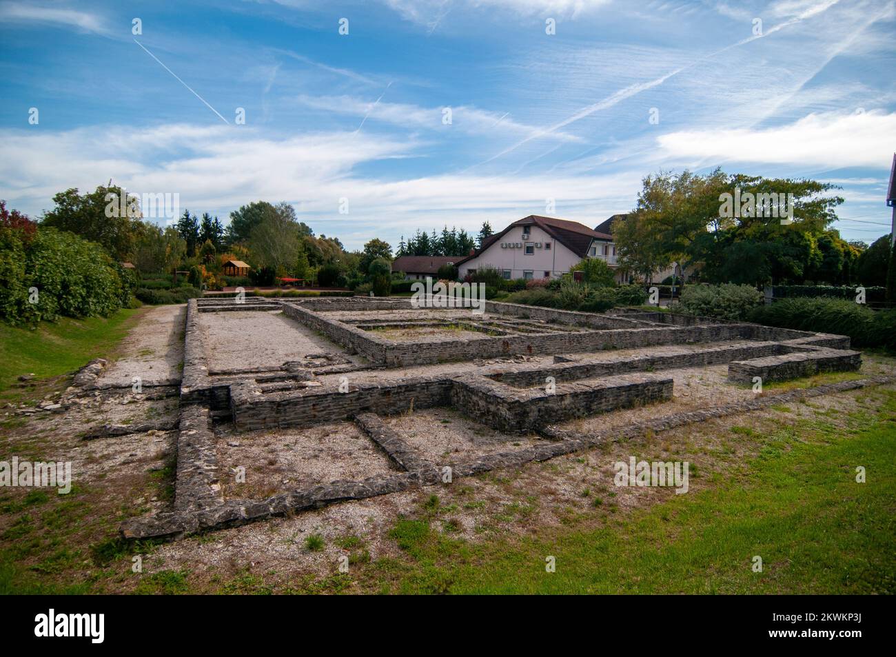 El museo de los asentamientos romanos, en los restos de la Villa Romana, Heviz, Hungría Hévíz es una ciudad balneario en el condado de Zala, Hungría, Foto de stock