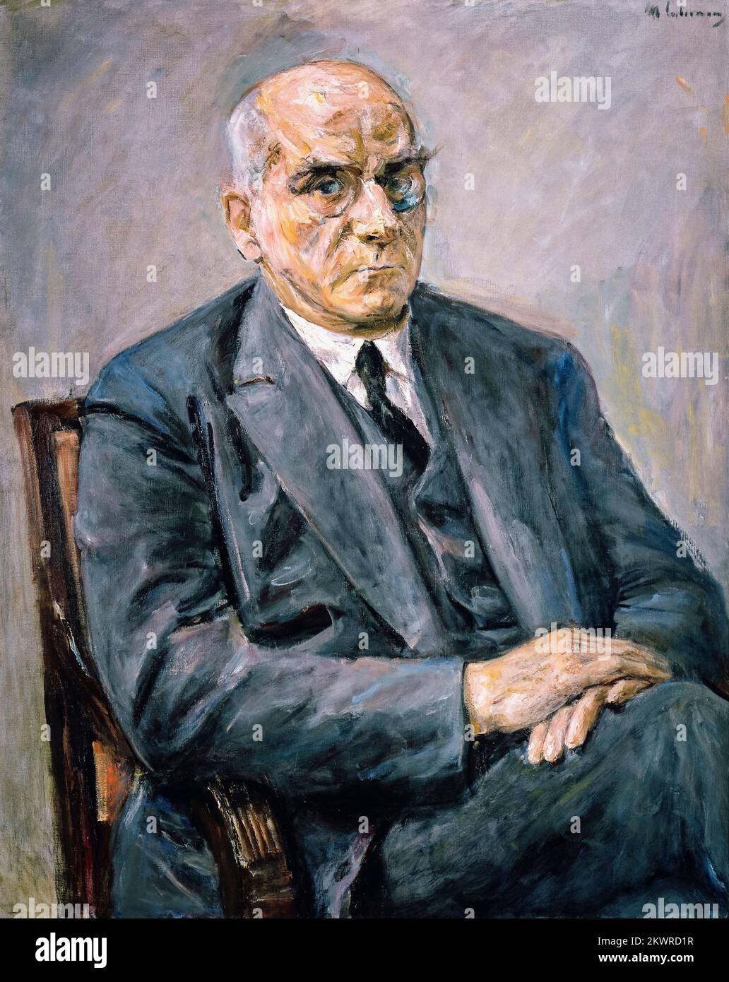 Otto Braun (1872-1955), político del Partido Socialdemócrata de Alemania (SPD) durante la República de Weimar de (1920-1932) y Ministro Presidente del Estado Libre de Prusia, retrato pintado al óleo sobre lienzo de Max Liebermann, 1932 Foto de stock