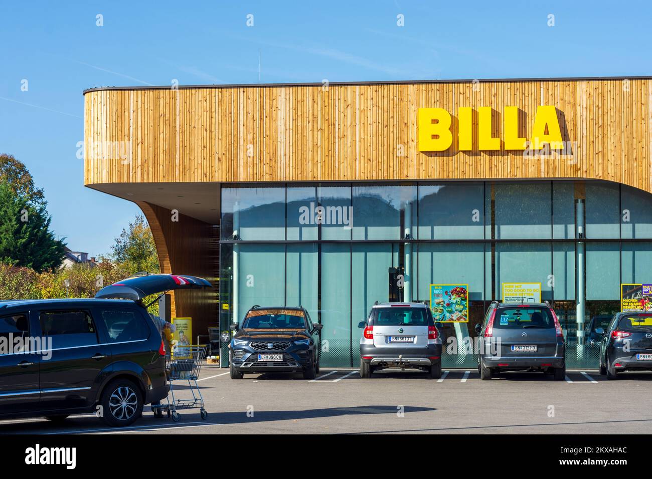 Altenmarkt an der Triesting: Supermercado Billa en Wienerwald, Vienna Woods, Niederösterreich, Baja Austria, Austria Foto de stock