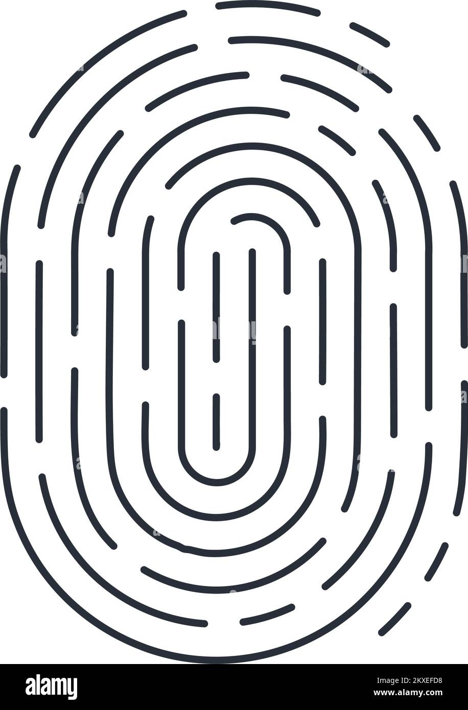Icono de huella dactilar detallado para identidad simple Identificación de seguridad de persona sobre fondo blanco para diseño Ilustración del Vector