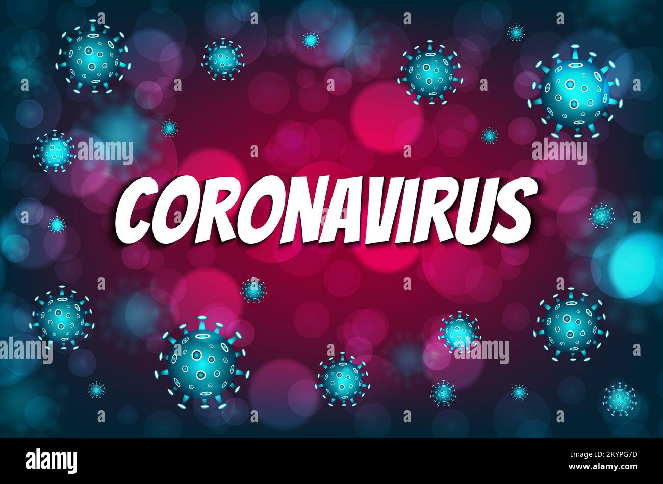 Concepto de brote de CORONAVIV COVID-19. Peligro y riesgo de coronavirus para la salud pública Enfermedad y brote de gripe. Concepto médico pandémico con cel peligroso Ilustración del Vector
