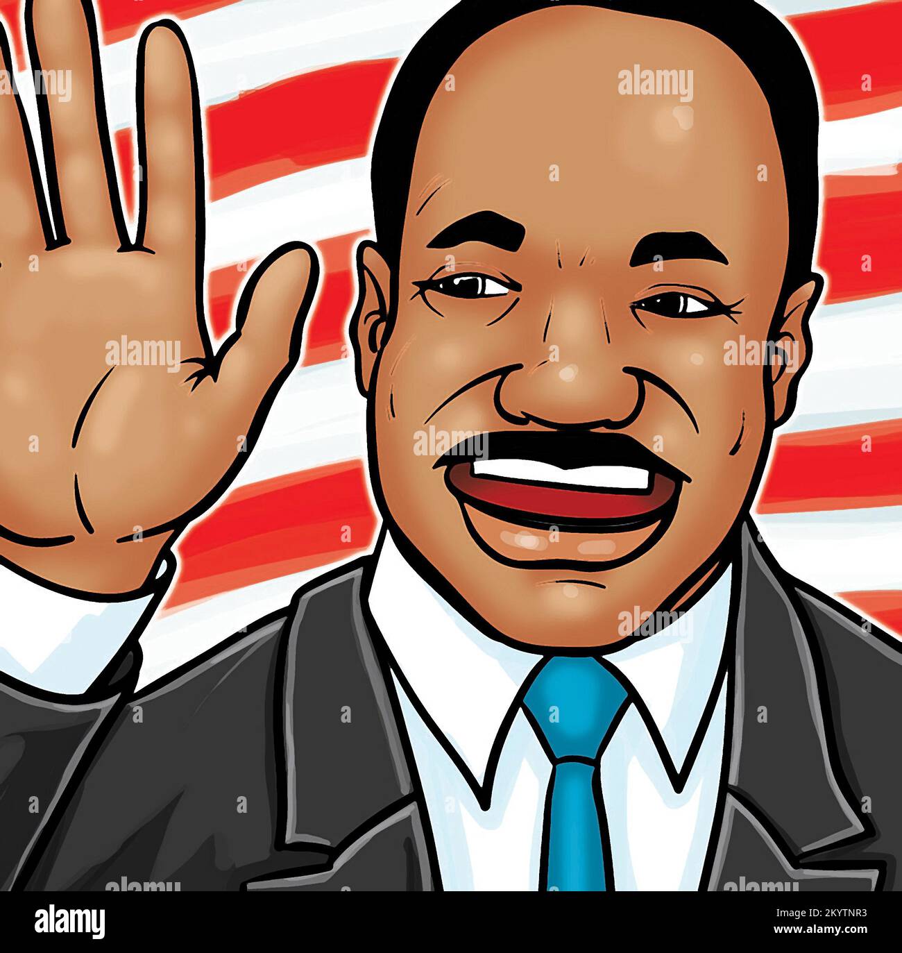 Arte gráfico del ministro estadounidense, activista negro y activista Martin Luther King Jr Uno de los líderes más prominentes en el movimiento de derechos civiles. Foto de stock