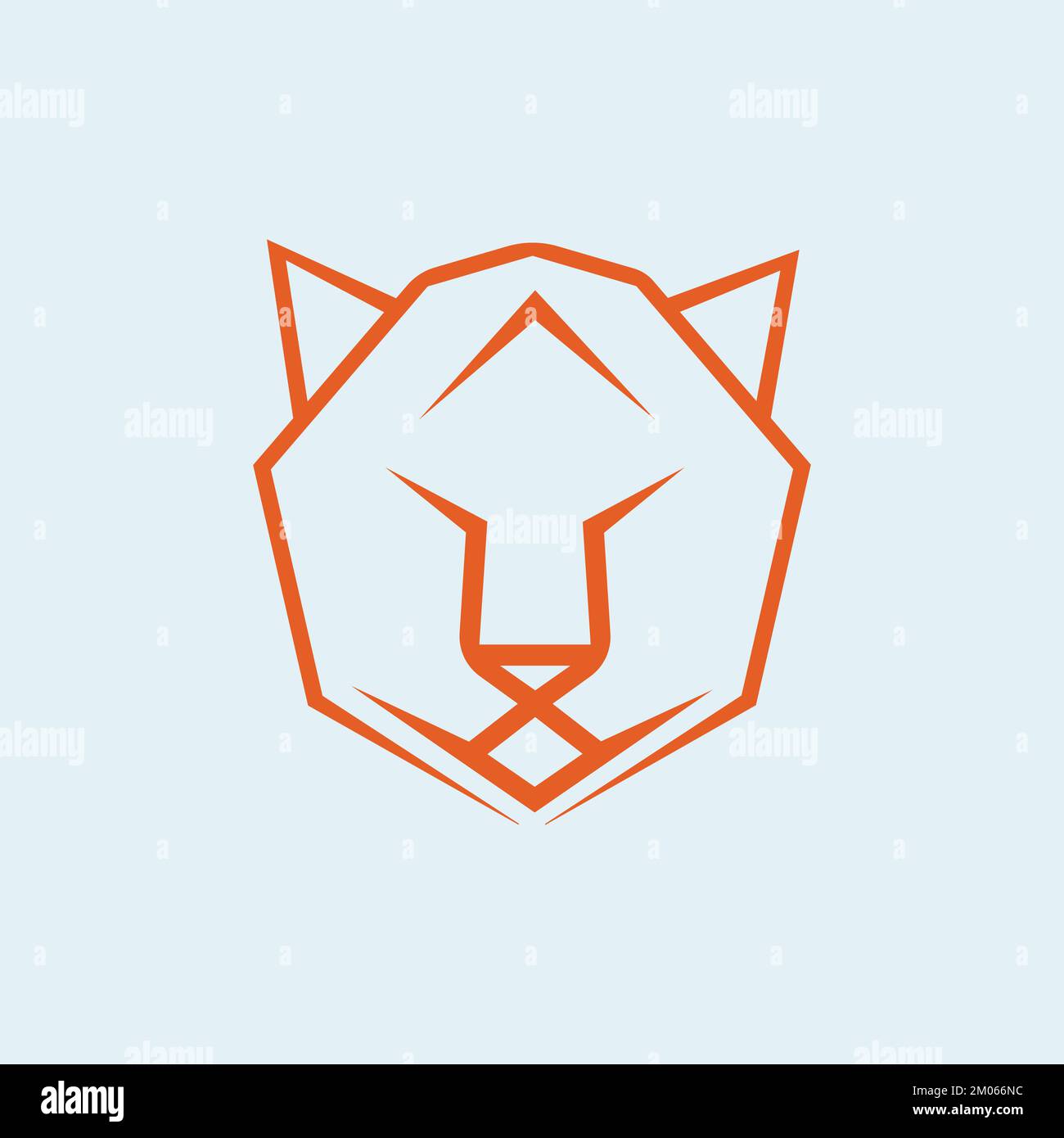 Logotipo de cabeza de tigre con fondo blanco Ilustración del Vector