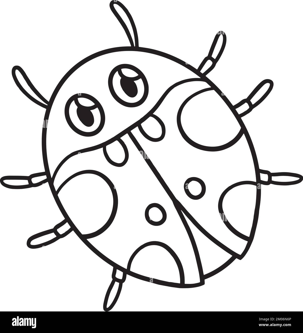 Página de colorear aislada de Ladybug de primavera para los niños Ilustración del Vector
