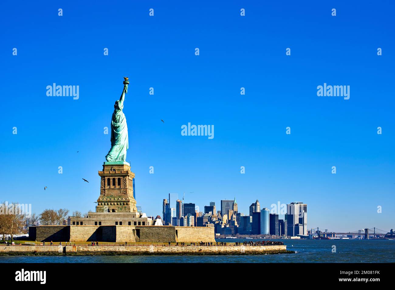 Nueva York. Manhattan. Estados Unidos. La Estatua de la Libertad en la Isla de la Libertad Foto de stock