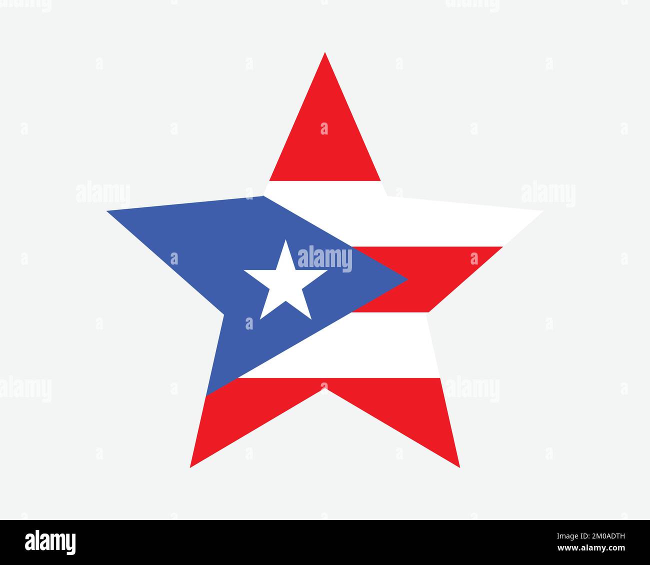 Bandera Estrella de Puerto Rico. Bandera de forma de estrella de PR. Símbolo de Banner de Puerto Rico Vector Plana Ilustración gráfica Ilustración del Vector