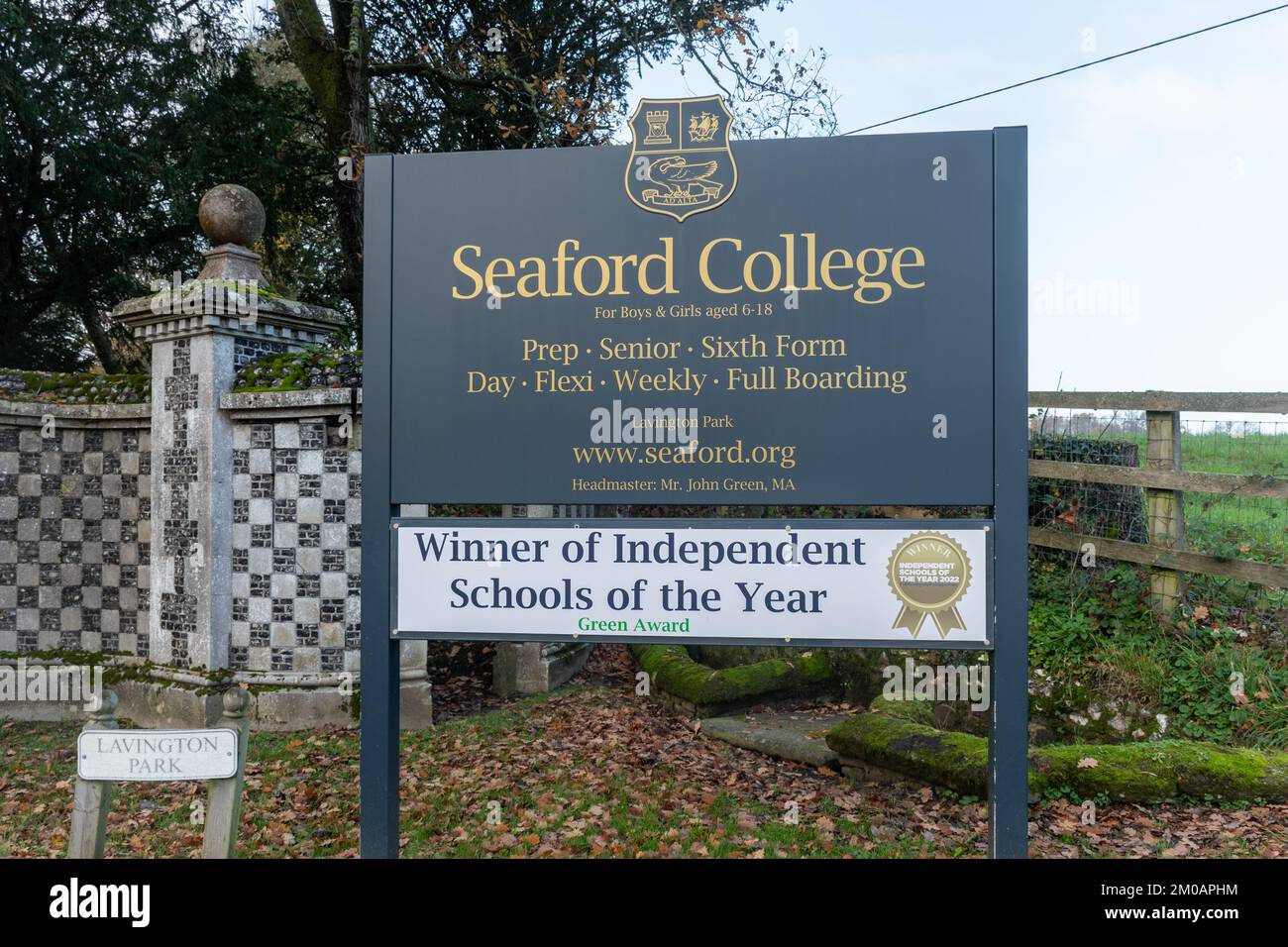 Seaford College, una escuela de día y internado coeducativa independiente en East Lavington, cerca de Petworth, West Sussex, Inglaterra, Reino Unido Foto de stock