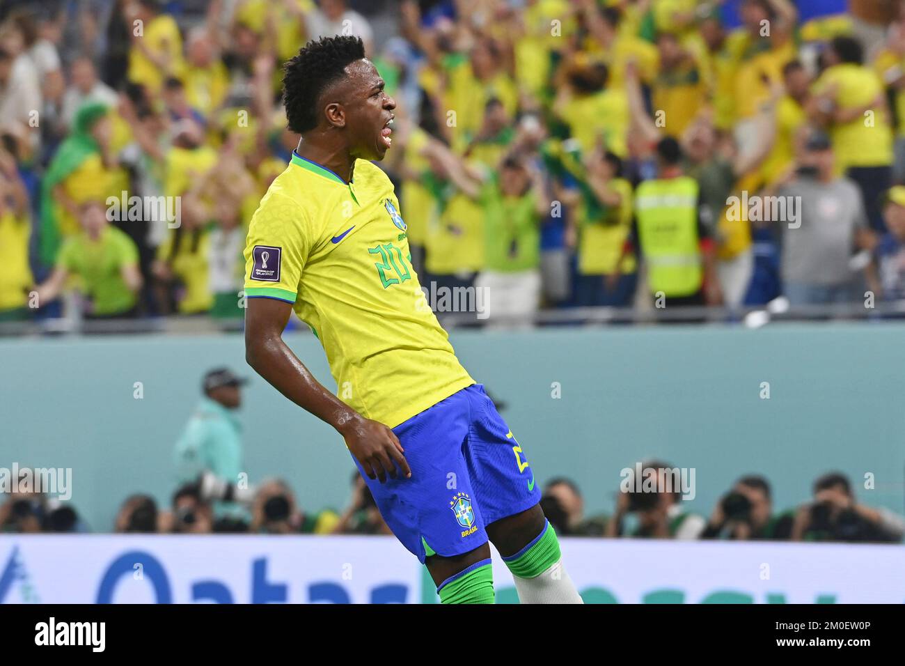 Goaljubiel VINICIUS JUNIOR (BRA) después de gol 1-0, júbilo, alegría,  entusiasmo, acción, imagen única, motivo único recortado, media figura,  media figura. Ronda de 16, Ronda de Dieciséis, Juego 54, Brasil (BRA) -