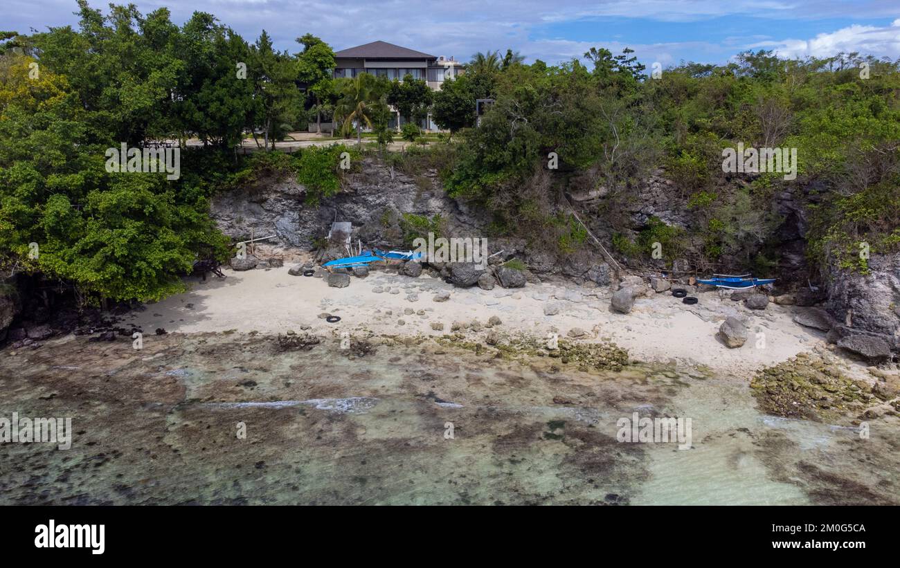 Playa privada en Amorita Resort, Panglao, Bohol, Filipinas Foto de stock