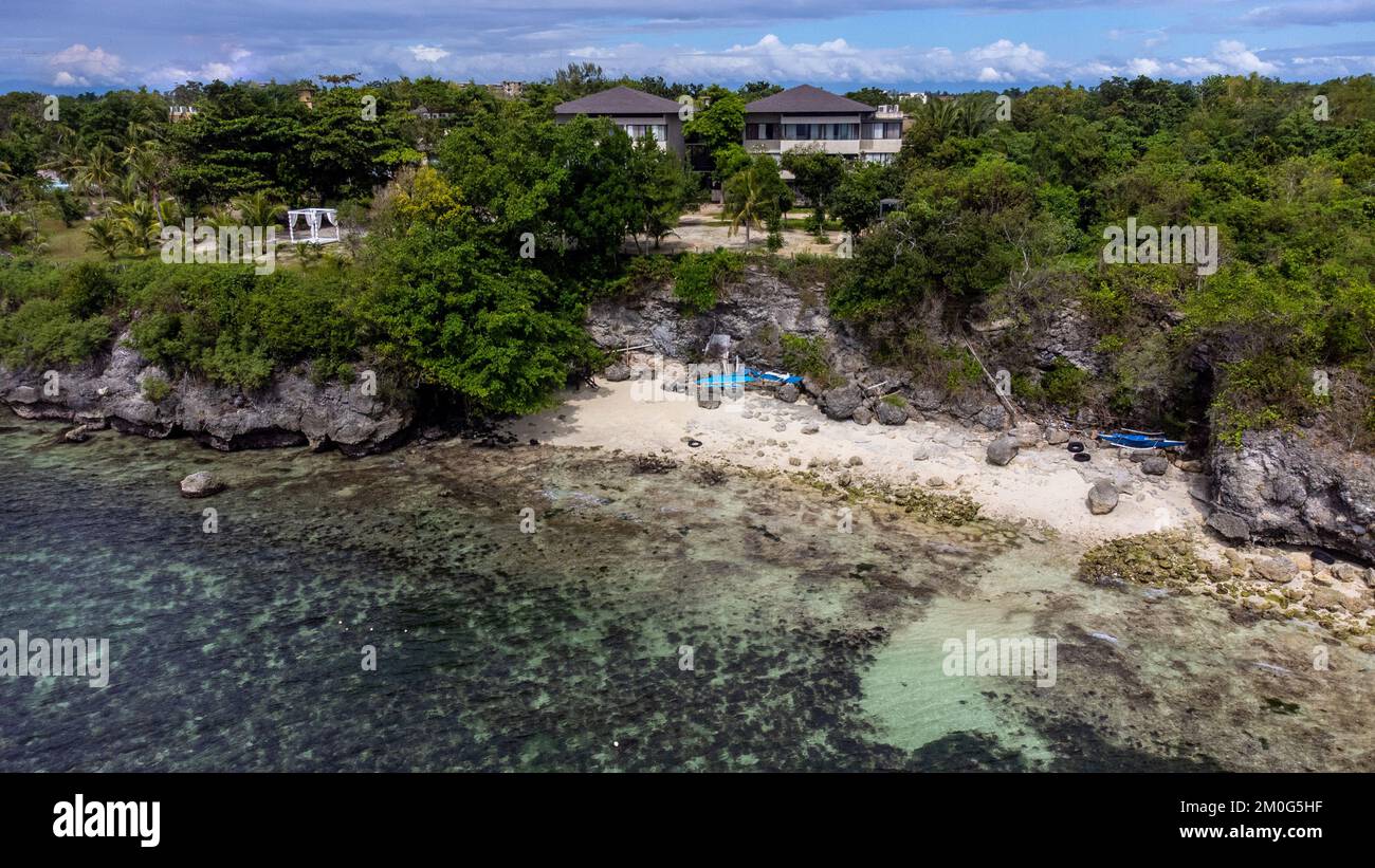 Playa privada en Amorita Resort, Panglao, Bohol, Filipinas Foto de stock