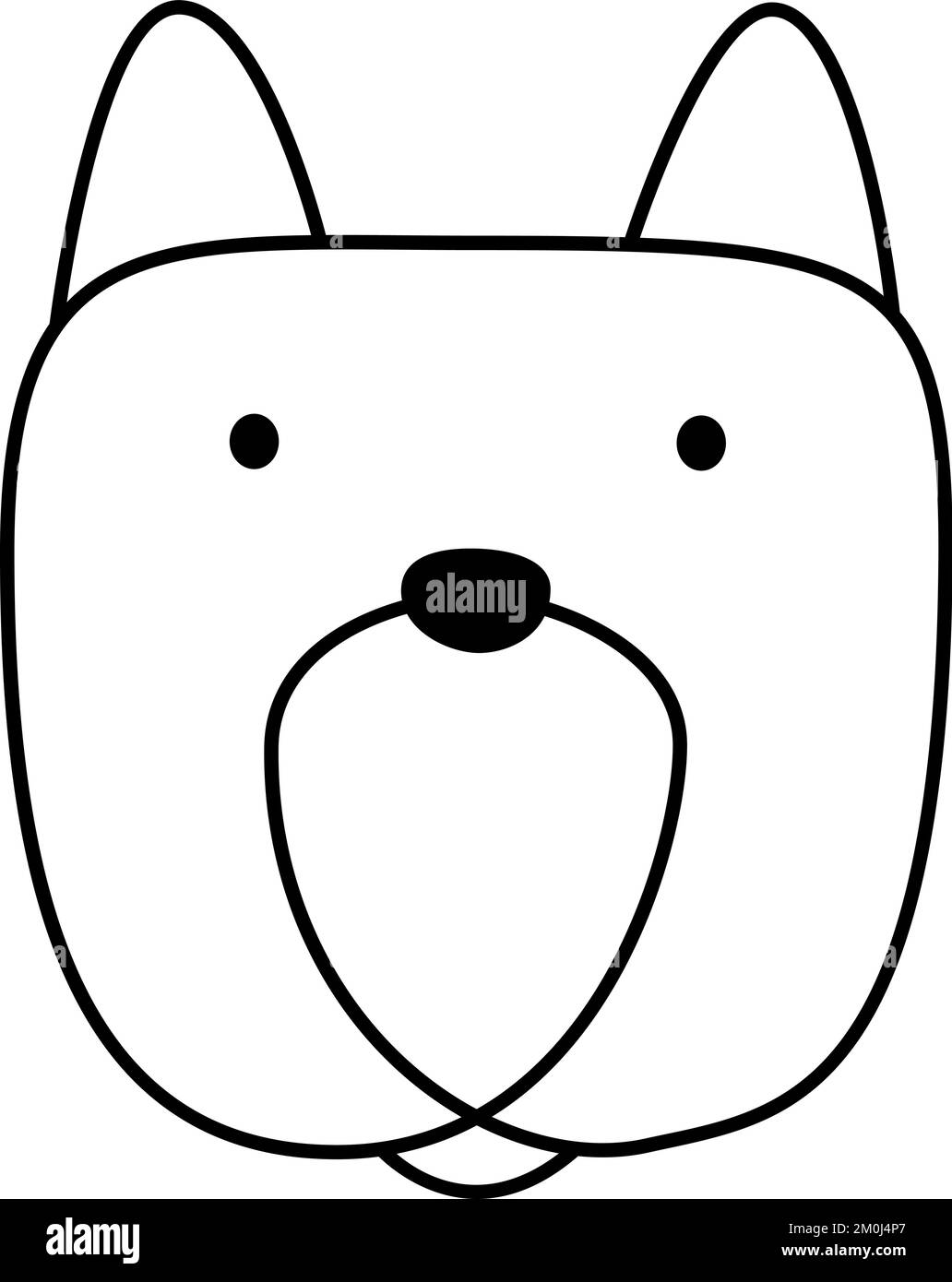 Vector Cute logotipo de perro de una línea. Mascota minimalista en estilo abstracto dibujado a mano. Ilustración gráfica de fondo negro. Gran diseño para cualquier propósito Ilustración del Vector