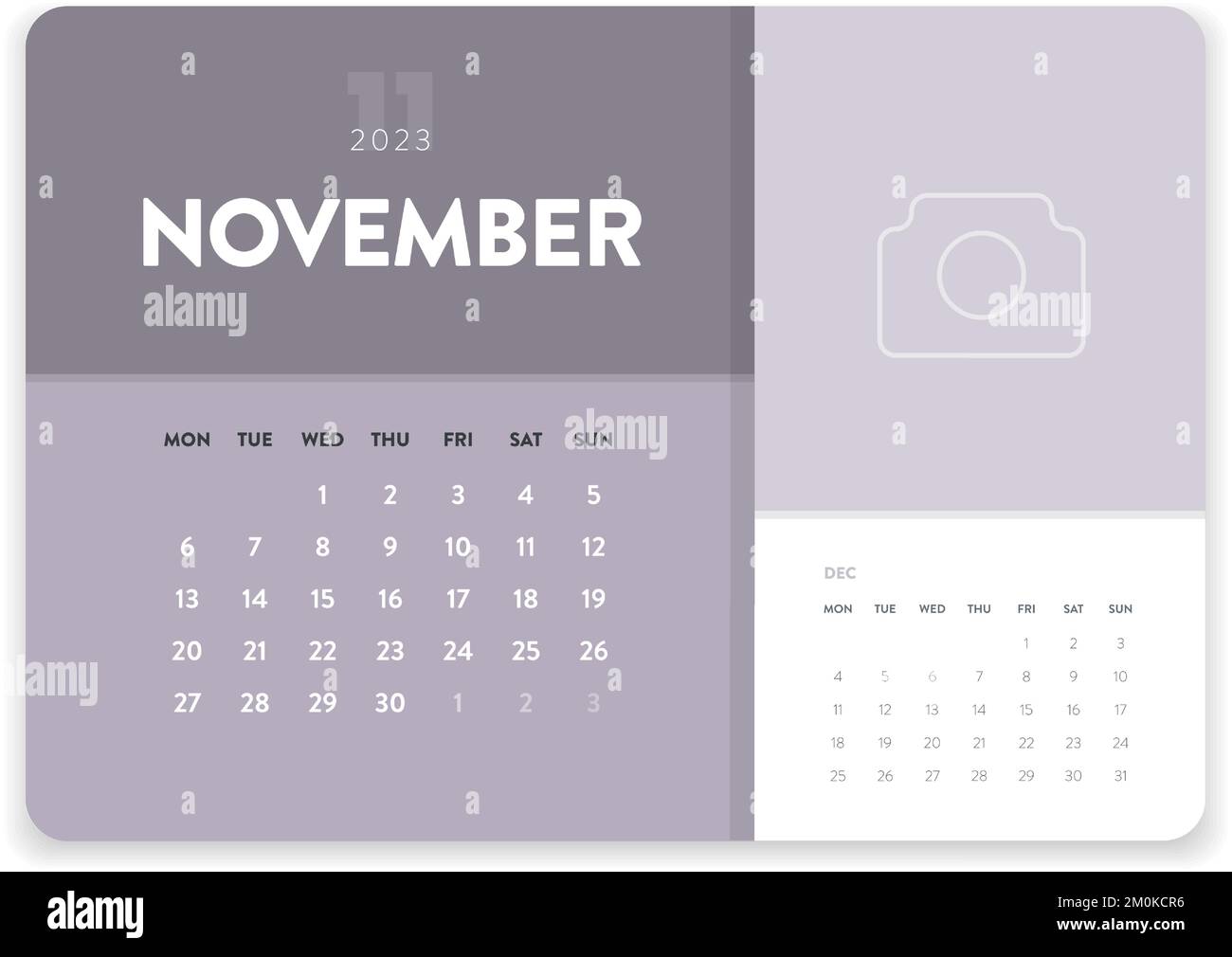 Noviembre 2023. Creativo Minimal business mensual 2023 Vector de plantilla  de calendario. Escritorio, calendario de pared para impresión, calendario  digital o planificador Imagen Vector de stock - Alamy