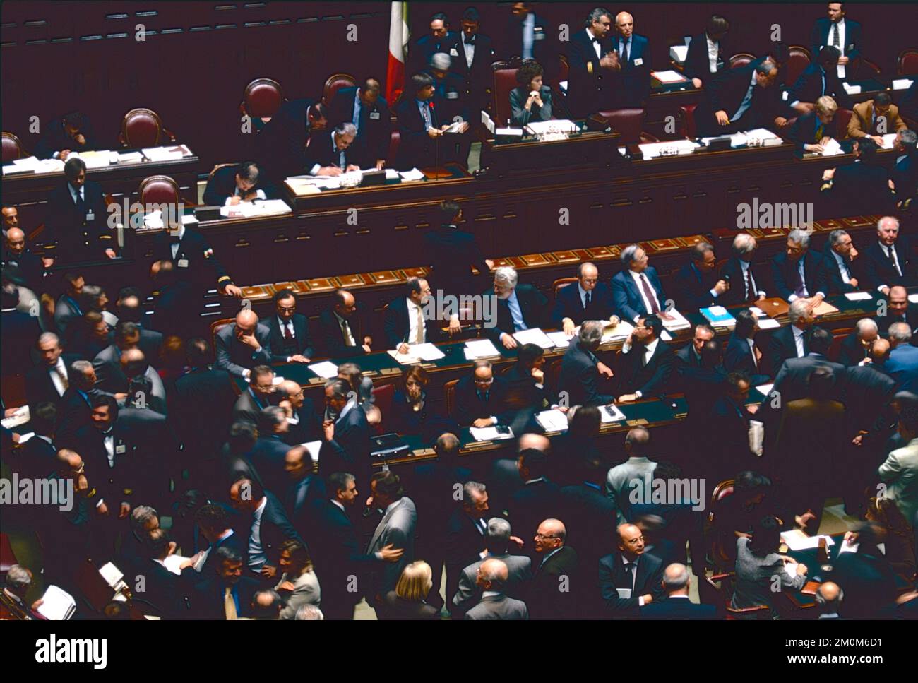 Voto de no confianza en la Cámara de Representantes Italiana, Roma, Italia Octubre 1995 Foto de stock
