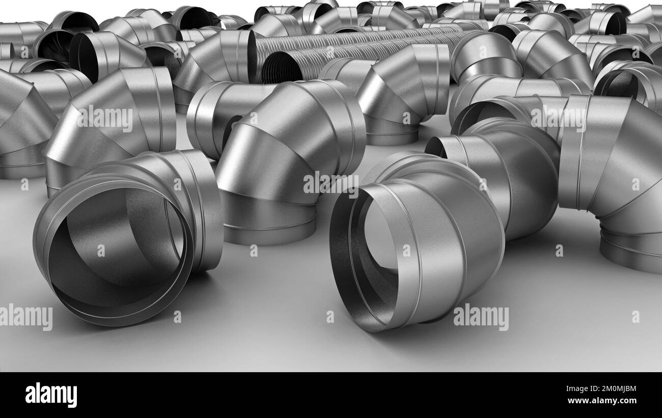 Conducto espiral acodado galvanizado para sistemas de aire acondicionado y ventilación en