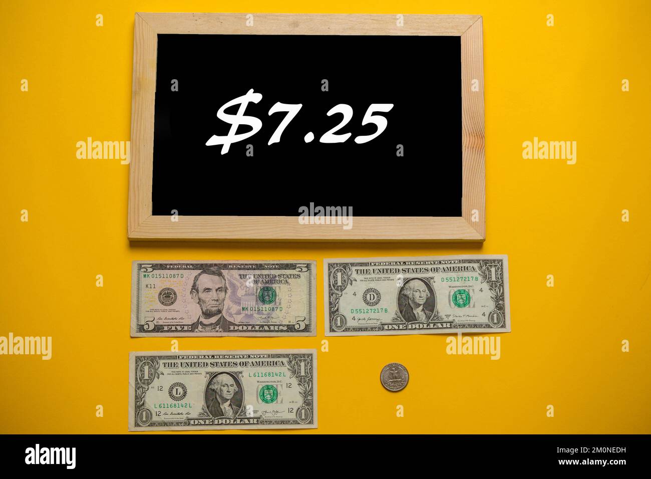 El salario mínimo en Indiana es de $7,25 por hora Fotografía de stock -  Alamy