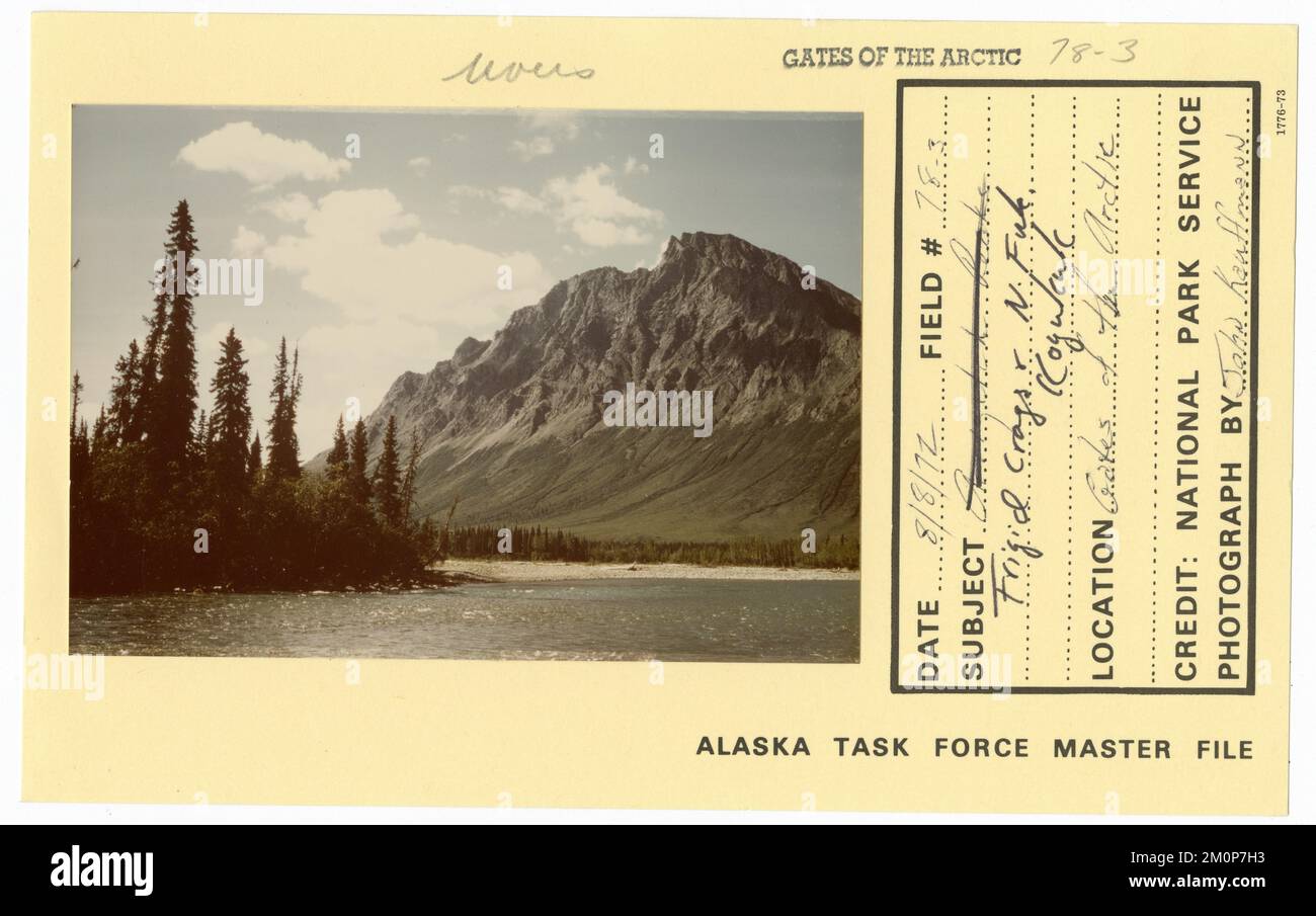 Frigid crags y North Fork Koykuk. Fotografías de la Fuerza de Tarea de Alaska Foto de stock