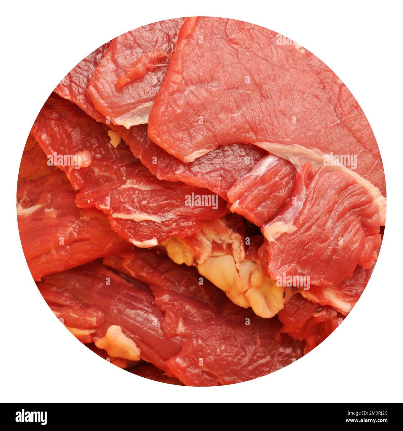Carne de res cruda roja muy fresca, textura de carne de vaca roja Foto de stock