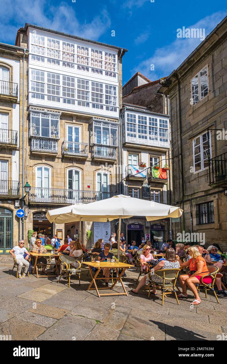 España, Galicia, Santiago de Compostela, el casco antiguo (Patrimonio de la Humanidad de la UNESCO) Foto de stock