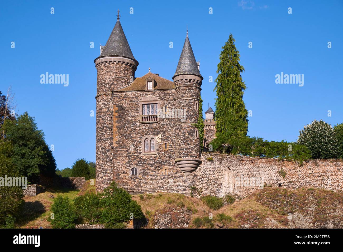 Francia, Cantal, Andelat, el castillo de Sailhant Foto de stock
