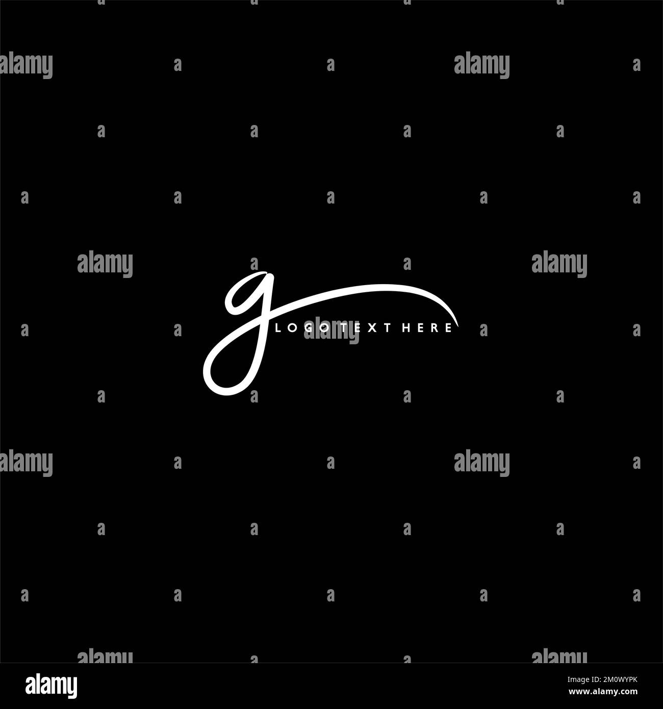 Estilo escrito a mano Diseño del monograma de la letra G, logotipo escrito a mano de la letra G, logotipo G, monograma de la letra G, diseño inicial de la letra G, estilo de la firma de la letra G. Ilustración del Vector