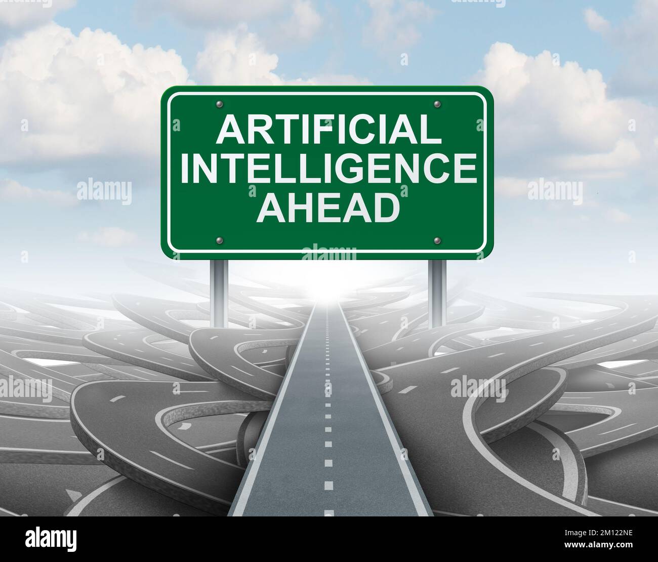 Inteligencia artificial de AI y visión informática como futuro concepto de símbolo de la tecnología de AI como datos personales o tecnología de auto para coches de auto conducción Foto de stock