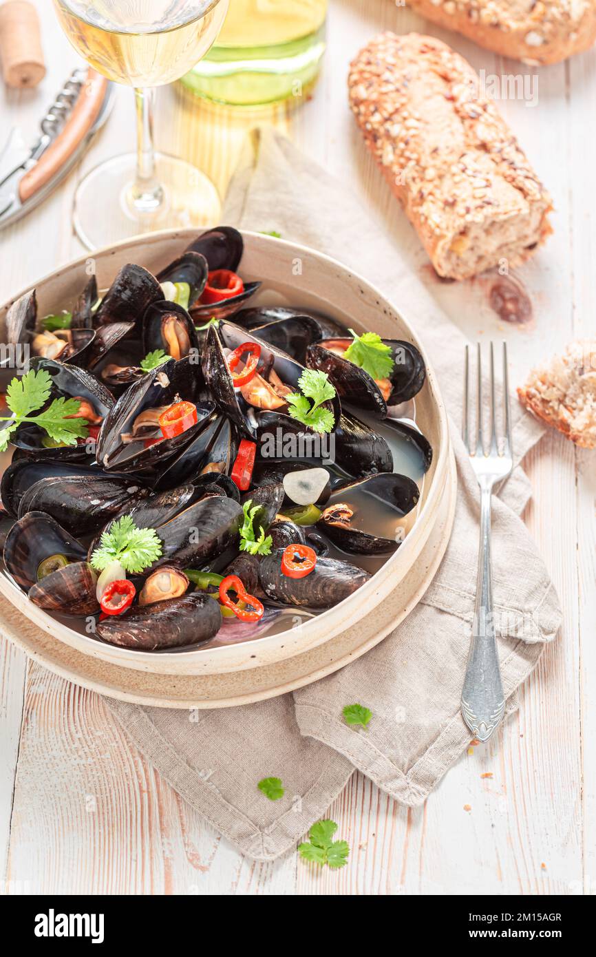 Mejillones frescos y deliciosos