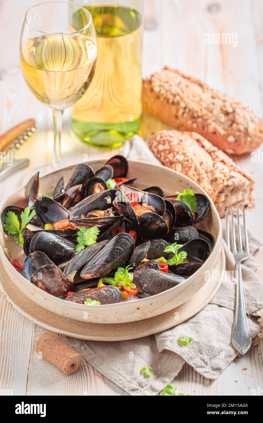 Mejillones frescos y deliciosos