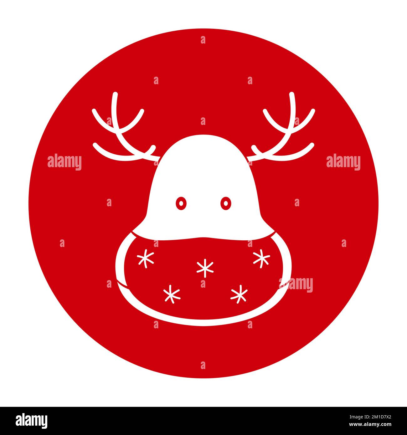 Reno en máscara protectora. Símbolo de Navidad pandémica. Icono de vector. Ilustración del Vector