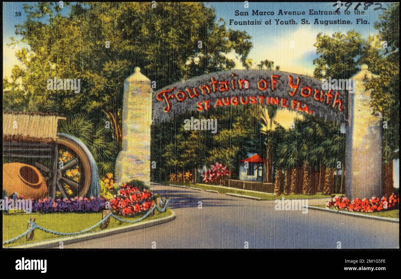 Entrada a la avenida San Marco Avenue a la Fuente de la Juventud, St