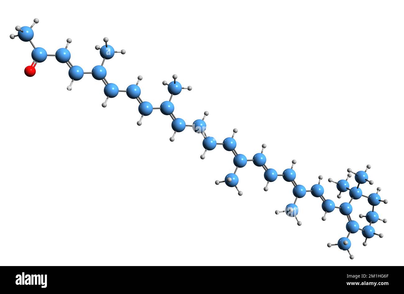 3D imagen de la fórmula esquelética de Citranaxantina - estructura química molecular del pigmento carotenoide aislado sobre fondo blanco Foto de stock