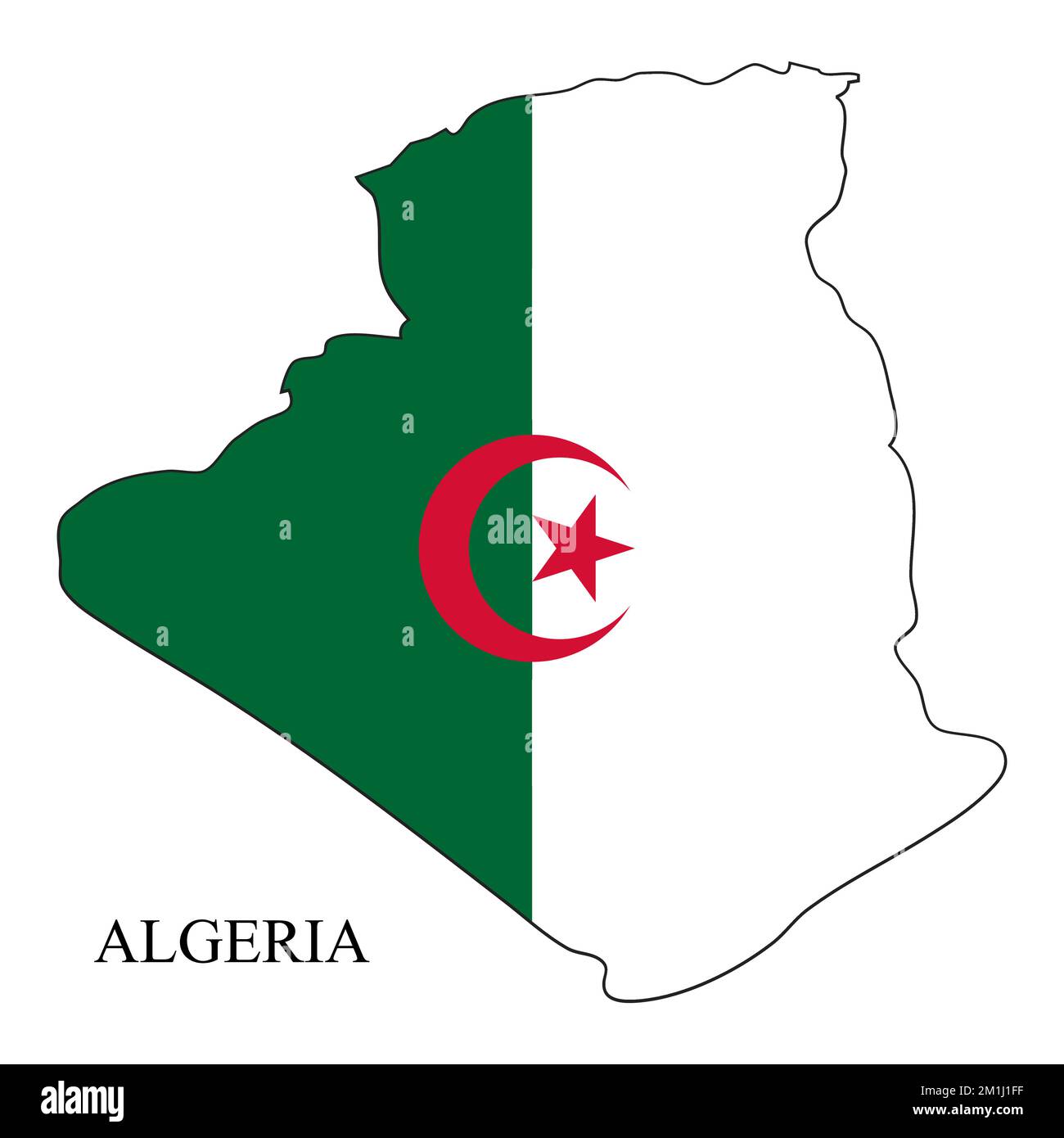 Ilustración vectorial del mapa de Argelia. Economía global. País famoso. Norte de África. África. Ilustración del Vector