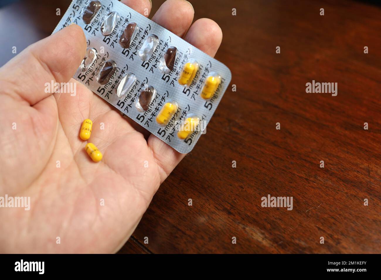 Sendai, Miyagi, Japón, Diciembre 2022. Foto del medicamento atomoxetina