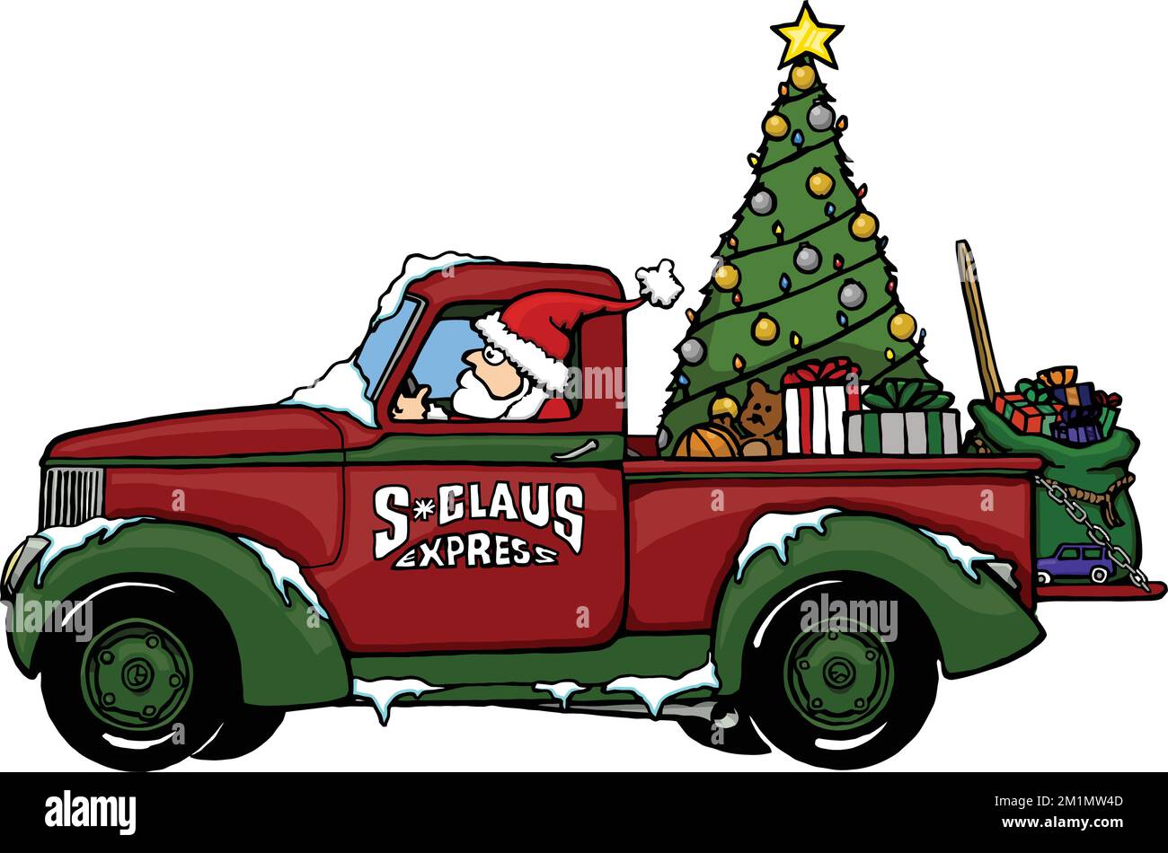carro de navidad de dibujos animados con árbol de navidad Imagen Vector de stock - Alamy carro de navidad de dibujos animados con árbol de navidad Imagen Vector de stock - Alamy