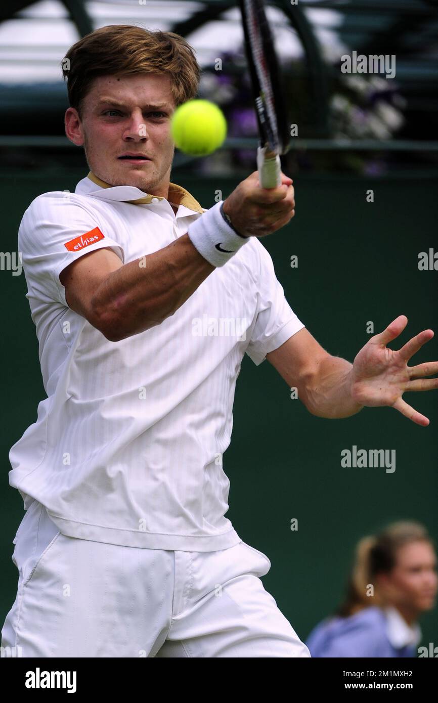 20120628 - LONDRES, REINO UNIDO: El belga David Goffin fotografiado durante  la segunda ronda del belga David Goffin (ATP 106) contra el canadiense Jesse  Levine (ATP 106) en los singles masculinos en