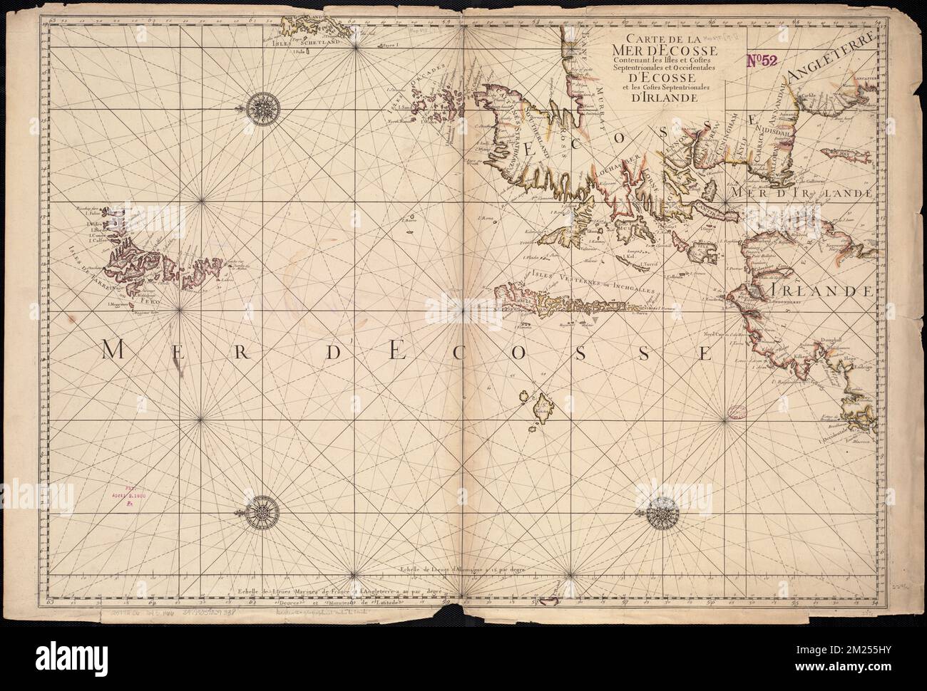 Carte de la mer d'Ecosse consient les isles et costes septentrionales