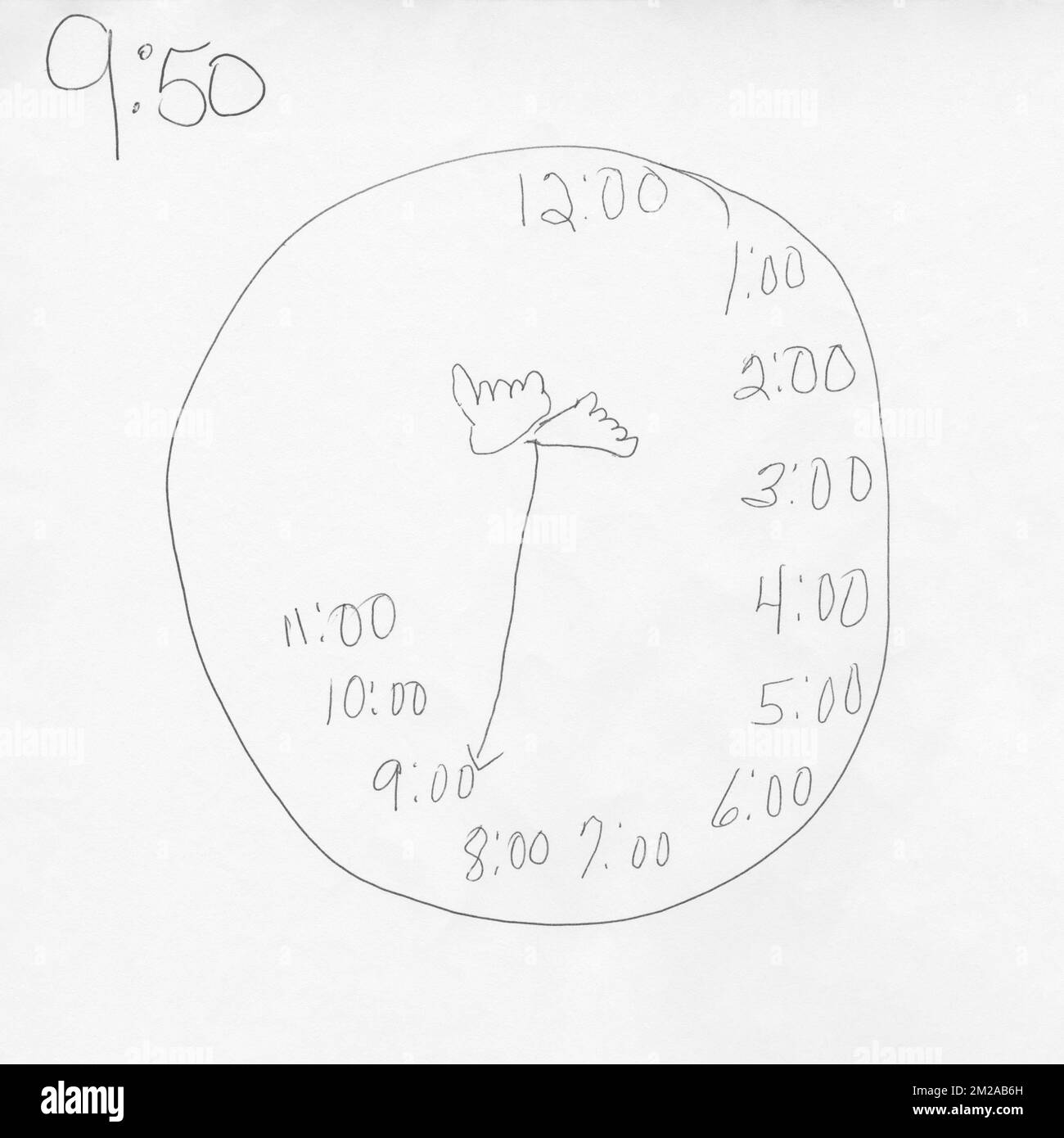 Reloj dibujado por un paciente con enfermedad de Alzheimer