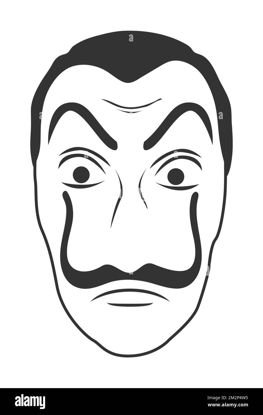 Ladrón asustadizo ladrón máscara de robo Salvador Dalí Ilustración del Vector