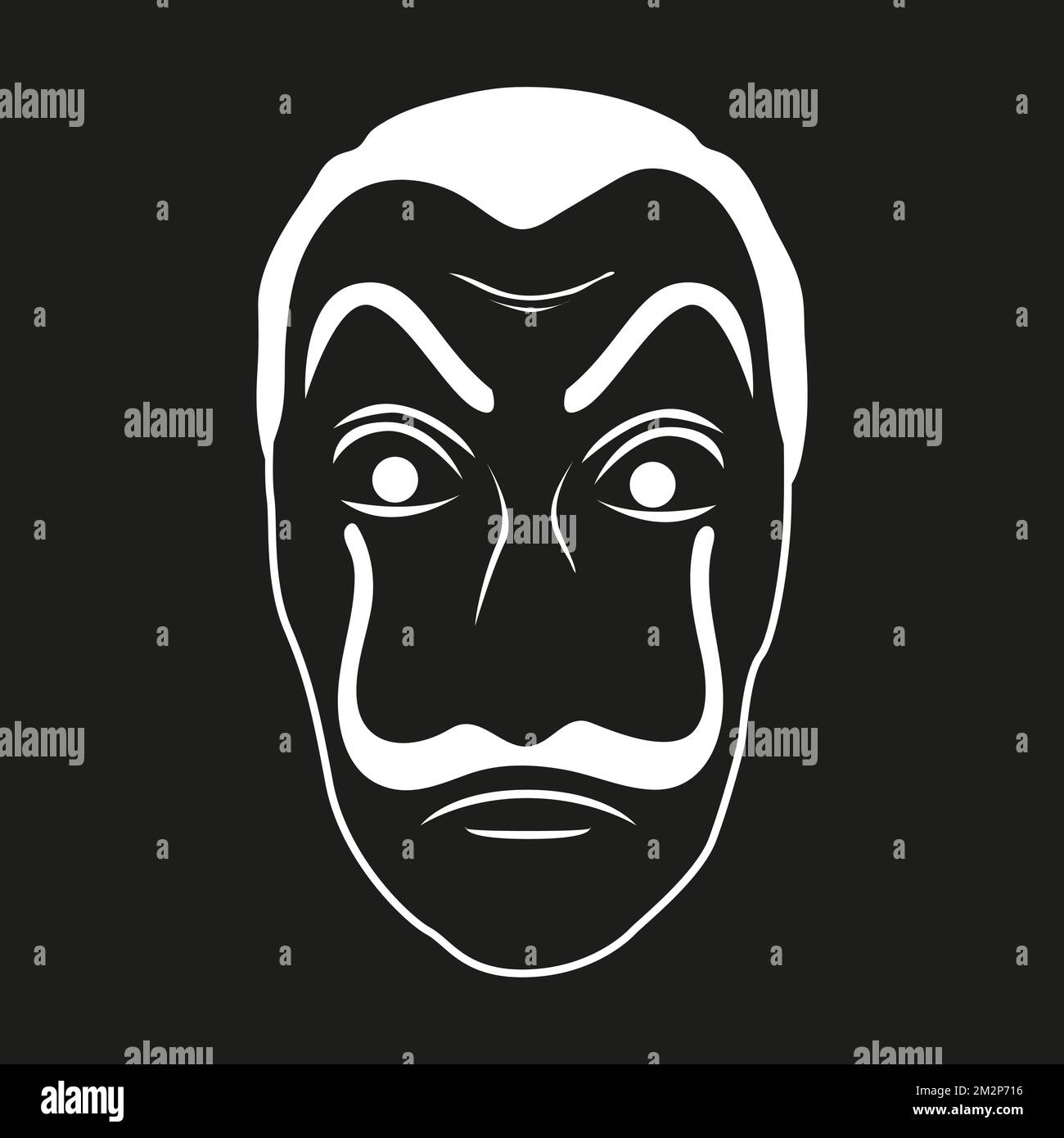 Ladrón asustadizo ladrón máscara de robo Salvador Dalí Ilustración del Vector
