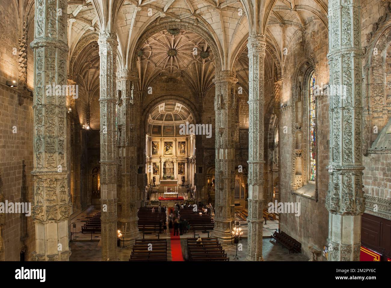 Iglesia de Santa María, Mosteiro dos Jéronimos (Monasterio de los Hieronymites), distrito de Belem, Lisboa, Portugal, Patrimonio de la Humanidad por la UNESCO Santa María Foto de stock