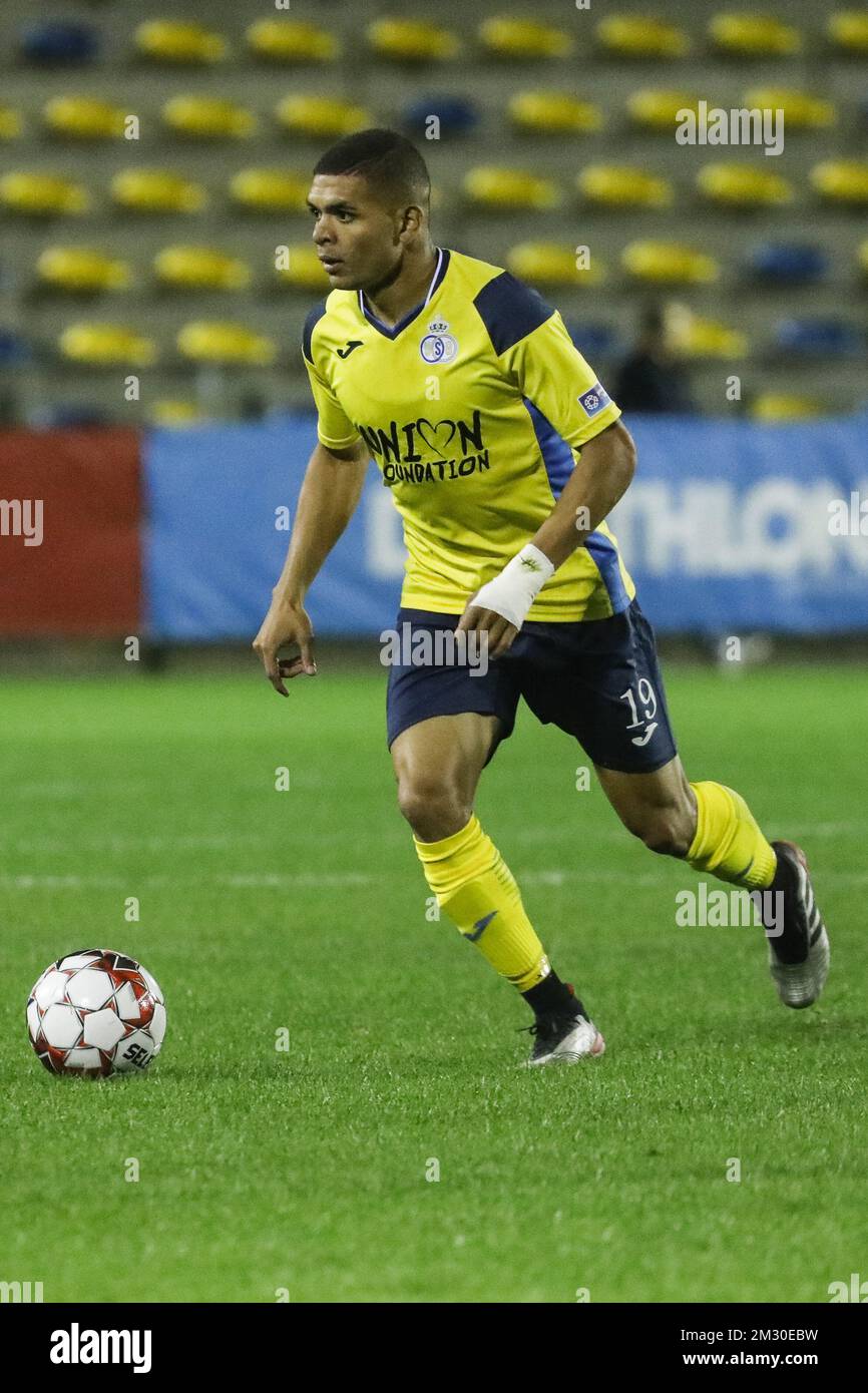 Antonio Romero, de la Unión, fotografiado durante un partido de fútbol  entre Royal Union Saint-Gilloise (1B) y RCS Verlaine (2am), miércoles 25 de  septiembre de 2019 en Bruselas, en la final 1/16th