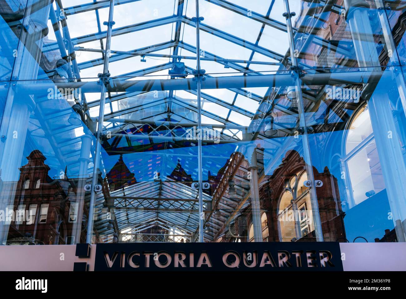 Victoria Leeds es un distrito comercial y zona de ocio en el centro de Leeds, que comprende la urbanización Victoria Gate de 2016, y el barrio Victoria Quarter, una empresa de turismo Foto de stock